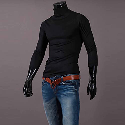 GOFULY Mens Undershirts Mock Turtleneck Slim Fit T Shirts Casual Solid Fall Cozy Tshirts Long Sleeve Winter Outfits4