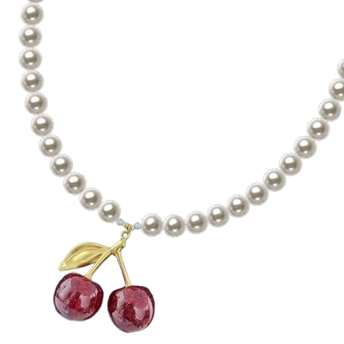 Collier pendentif cerises acrylique incassable pour égayer vos t-shirts basiques