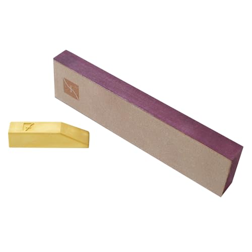 Image of Flexcut Wood Carving Tools | 8 inch x 2 inch Leather Knife Strop with 1 Ounce Bar of Flexcut Gold Polishing Compound for Polishing and Buffing | PW14 | Made in the U.S.A.