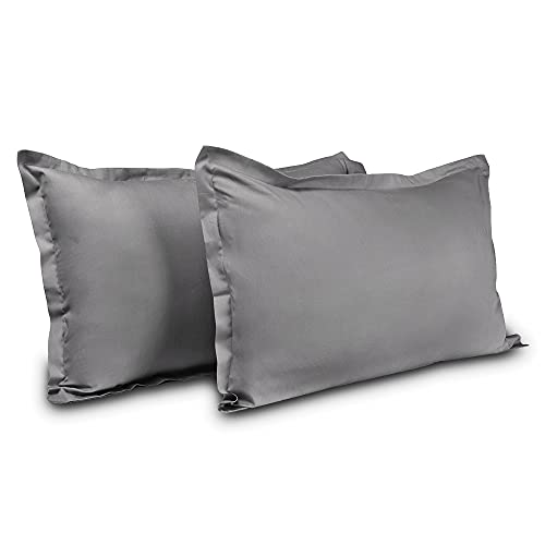 Wakefit 100% Cotton 144 TC Pillow Cover, Standard - 18 x 27 inches, Grey, 2 Pieces