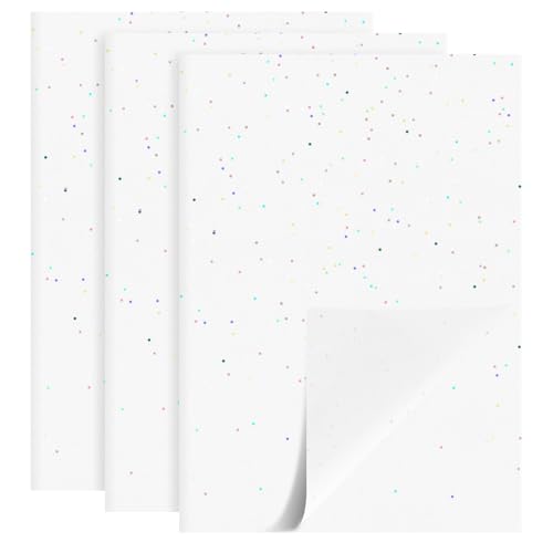 60 Sheets White Tissue Paper for Gift Bags 27.5x19.7 inches White Glitter Sparkle Wrapping Paper for Valentine Birthday and Holidays Wrap Craft Decorations