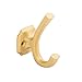 Hickory Hardware H077870BGB-5B Veranda Collection Hook 1 Inch Center to Center Brushed Golden Brass Finish (5-Pack)
