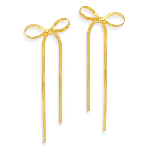 Sonateomber long gold chain tassel earrings - 14k gold plated bra...
