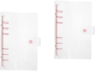 ABOOFAN 2 Pçs Transparente Caso De Folhas Soltas Pasta De Viagem Pasta Clara Pasta De Arquivo De Rosa Pasta De Folhas Soltas Pasta De Orçamento Recarregável Escritório A6 Pastas