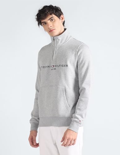 Image of Tommy Hilfiger Men Cotton High Neck Sweatshirt