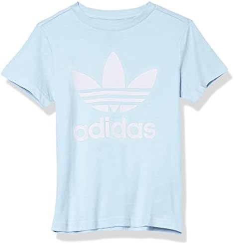 adidas Originals Kids' Trefoil Tee, Almost Blue/White, Medium