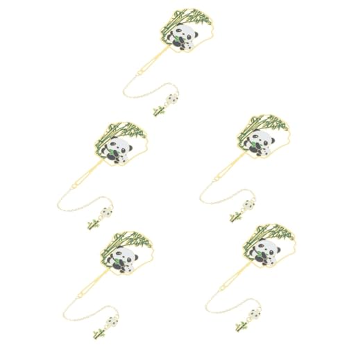 Porte-clés panda et marque-pages en métal élégants Operitacx (Lot de 5)