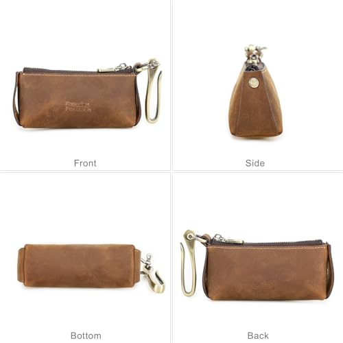 CONTACTS Etui na klucze RFID przeciwwłamaniowe brelok, etui na kluczyki, etui na klucze do samochodu, skórzany mini brelok, portfel, torebka vintage