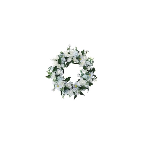 Couronne de fleurs de Noël : lot de 2 pour décoration de porte de maison
