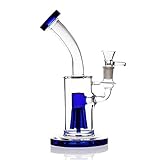 10 Inch Pipe Handmade Glass Vase -Glass Big Water Chamber, Perfect Water Bottle Design (Blue)