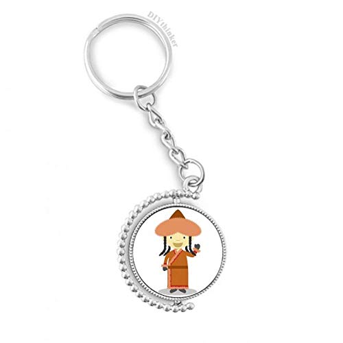 Llavero de Mongolia con sonrisa y sistema giratorio para regalar a amigos y familia