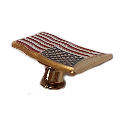 Patriotic Pins A Hamilton Jewelers American Flag Lapel | Handcrafted In America Style Options Brass Gold Plate Red, White And Blue Enamel Stripes Travel Pouch & Gift Box Included (Waving Pin 5-Pack) #TOP6