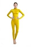 Full Bodysuit Womens Costume Without Hood and Gloves Socks Spandex Zentai Unitard (Large, Yellow)