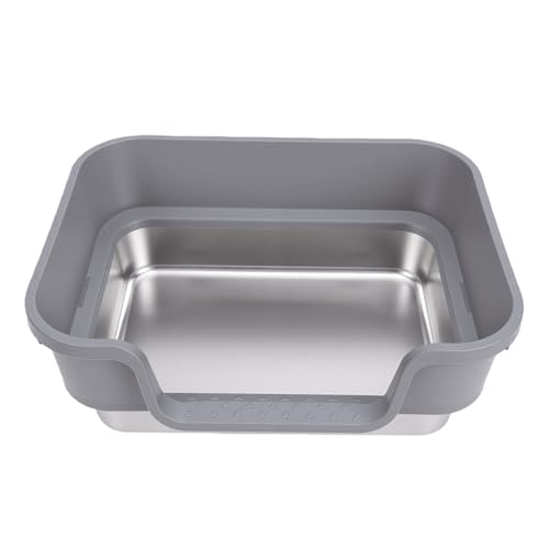 Arenero para Gatos de Acero Inoxidable, Tamaño Grande miniatura 3