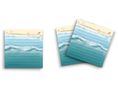 Papeterie vagues de plage et notes adhésives amusantes pour journal et écriture