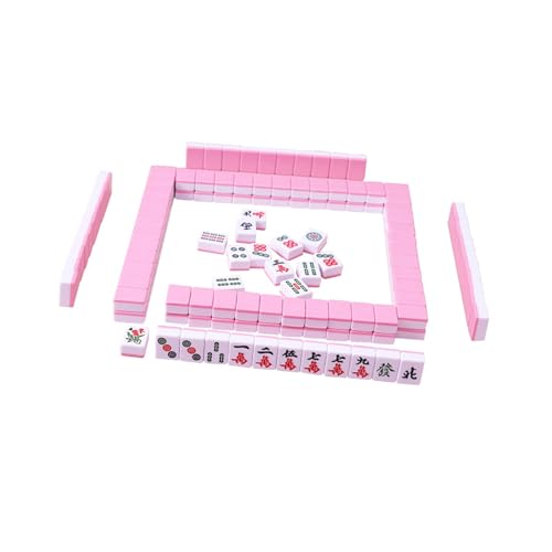 Juego Mini Mahjong Clásico Chino, 144 Fichas, Rosa miniatura 7