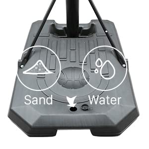 Basketball Hoop Portable Basketball Goal Basketball System 7.6-10Ft Height Adjustable Basketball Stand 44 Inch Backboard With Stable Base Stainless Steel Bracket For Adults Indoor Outdoor Use #TOP6