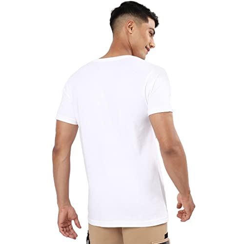 Image of Bewakoof Men's Printed 100% Cotton T-Shirt - Regular Fit, Round Neck, Half Sleeves