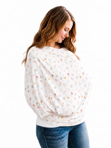 Copper Pearl Nursing Cover for Breastfeeding – Multi-Use Baby Car Seat, Stroller &amp; Breast Feeding Cover Up for Women, Stretchy Breathable for Boy or Girl, Mabel