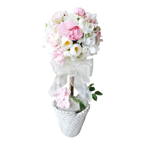 フラワーアレンジメント トピアリー ピンク 1個 La.Rose Fleur 山形県 高畠町 tk06ayt140025 造花 室内装飾 飾り ふるさと納税