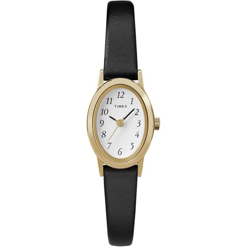 Timex Women's T21912 Cavatina Black Leather Strap Watch