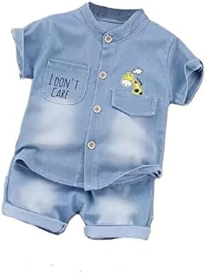 Summer Baby Boys Clothing Set Infant Clothes Cartoon T-shirt + Denim Shorts 2PCS Toddler Kids Casual Suit image 3