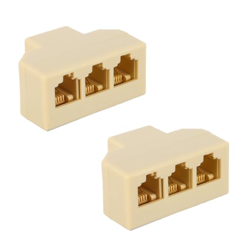 Divisor telefónico RJ11 de 3 puertos adaptador de línea fija blanco pack de 2 1