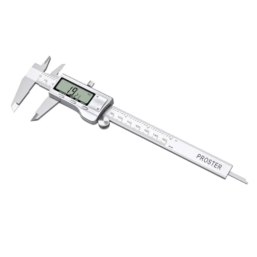 Proster Digital Vernier Caliper 6Inch Stainless Steel Electronic Caliper Inch/mm Conversion Measuring Tool for Length Width Depth Inner Diameter Outer Diameter