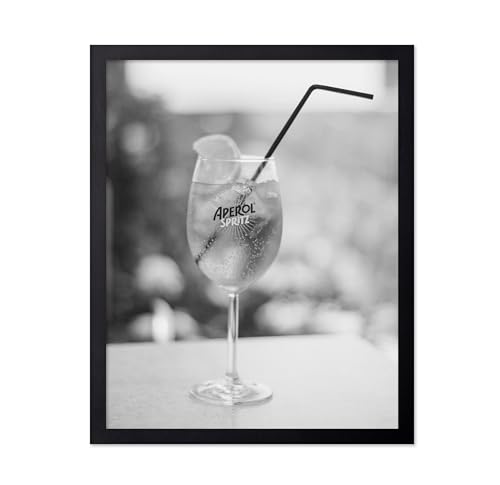 Poster Master Glass of Wine Print - Liquor Poster - Food & Drink Art - Alcohol Photography Wall Design - Great Kitchen, Bar Cart or Restaurant Wall Decor - 11x14 Black Framed