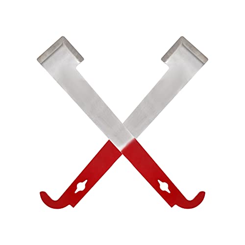 ValueHall Stainless Steel Bee Hive Tool 2 Pcs 10.5 Inch J Hook Bee Frame Lifter and Scraper Equipment Painted Red Beehive scraper Beekeeping Tool for Beekeepers V7G06