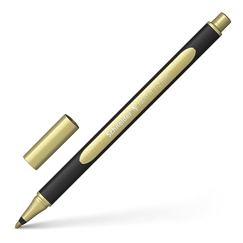 Schneider Metallicliner Paint-It 020,Fineliner 1-2 mm, Farbe:Gold Metallic, Gold Farbe Stift,Metallic Stift