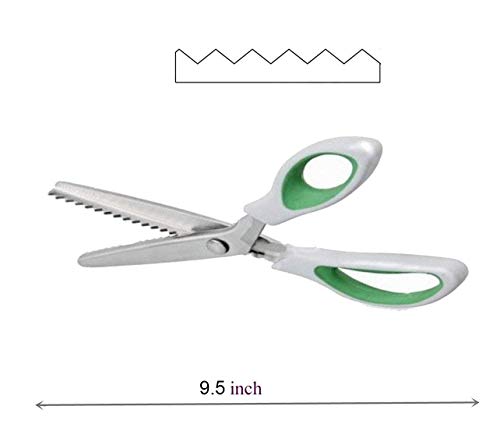 Nejlsd Pinking Shears For Fabric Ultra Sharp Comfort Grips Dressmaking Pinking Shears Zig Zag Cut Scissors Sewing Scissors,Professional Handheld Dressmaking Green #TOP2