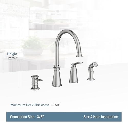 Moen Whitmore Spot Resist Stainless One-Handle High Arc Kitchen Faucet, 87044SRS - image 2