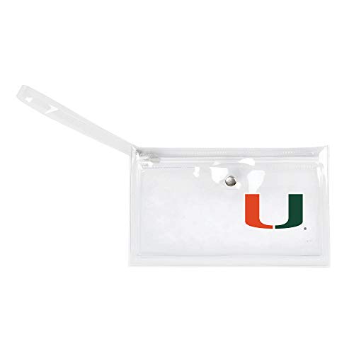 Image of Littlearth - LIWXY NCAA Miami Hurricanes Unisex Ncaancaa Ticket Wristlet, Clear, 9 inch by 5.25 inch