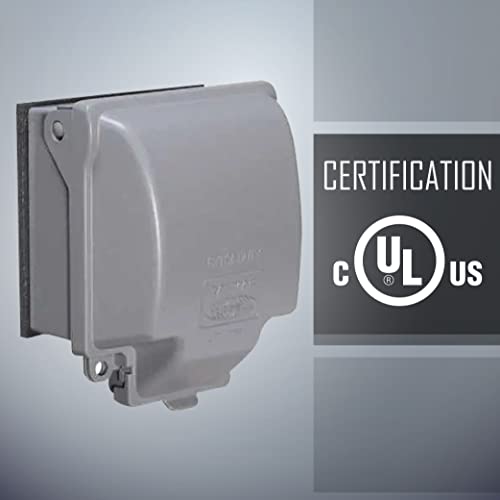 TayMac MX6200 RaynGuard Extra Duty Metal Weatherproof in-Use Cover, 2-Gang, Gray