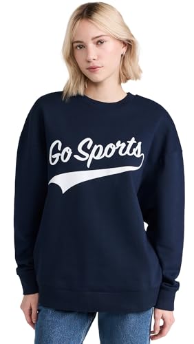 Favorite Daughter Womens Go Sports Sweatshirt Navy XS