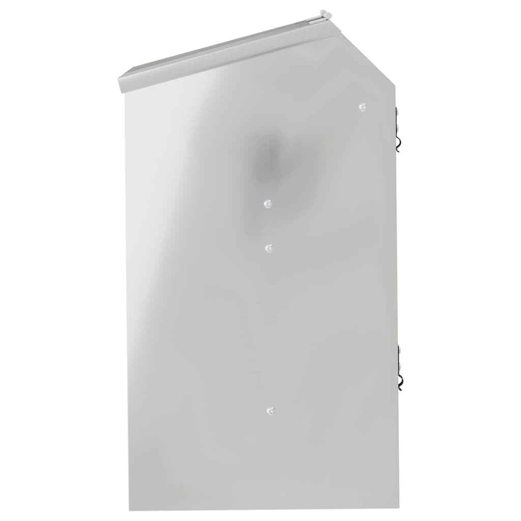 Karmnik dla królików, srebrny, stal ocynkowana, 33,5 x 25,5 x 45,5 cm, odporny na warunki atmosferyczne, automatyczny karmnik do użytku wewnątrz i na zewnątrz, z klipsami i otworami na dnie