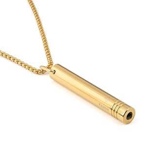 Mindful Breathing Necklace – Breathing Tool for Stress & Anxiety Relief –Meditation Necklace for Men & Women – Stainless Steel Deep Breathing Aid for Breath Control – Anxiety Whistle for Relaxation,Stress Relief,Strong Chain