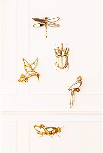 KARE Kare Authentic Humming Bird Mirror Wall Decoration W10.6 x H12.6 inches (27 cm) x Height 12.6 inches (32 cm), Gold for International Interior