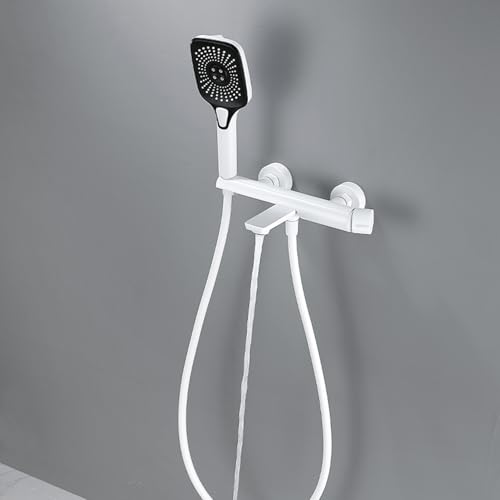 Ensemble de pommeau de douche blanc et mitigeur mural haut de gamme