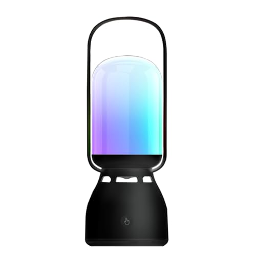 AIworthy Camping Lampe, Wiederaufladbare Kabelloses tragbares Tonlicht mit USB Ladefunktion und Bluetooth Lautsprecher für Musikwiedergabe& Outdoor Abenteuer (black)