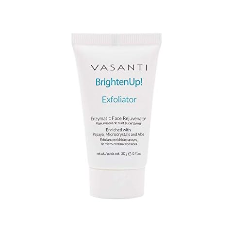 Vasanti Brighten Up! Enzymatic Face Rejuvenator - Brightens, Exfoliates & Cleanses for Soft, Smooth & Radiant Skin - Enriched with Papaya, Professional Microcrystals & Aloe (0.7 oz) Cover