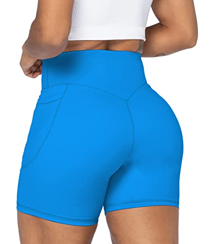 Image of Sunzel No Front Seam Biker Shorts for Women with Pockets, Yoga Workout Gym Bike Shorts with Tummy Control | 3, 5 Or 8-Inch Inseam, High Waisted, No Front Seam, Side Pockets, Buttery Soft, Compression Fit, Squat Proof, Tummy Control