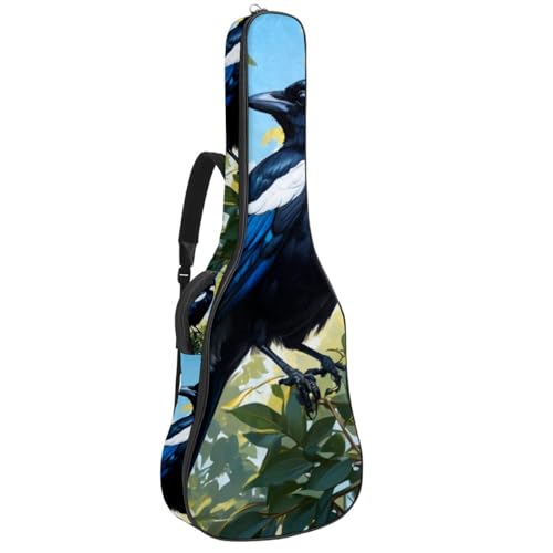 Sac pour guitare acoustique imperméable 41 pouces multicolore avec motif Magpie