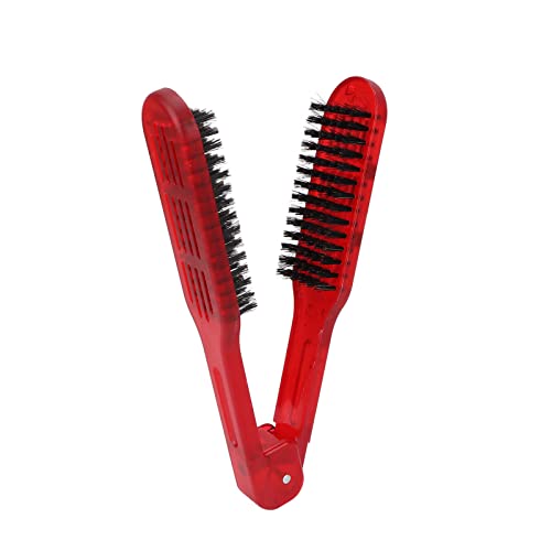 Plancha para el cabello con cepillo de doble cara, alta temperatura, antiestática, herramienta de peinado rápida para mujeres, hombres, uso en casa y salón, material ABS y nailon, 4 x 22 cm miniatura 5