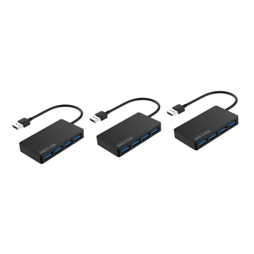 3pezzi Hub Portatile Porte Espansione Dati Multipurpose Per Laptop e Pc Trasferimento Dati Compatto e Indicatore Led leggero usb nero