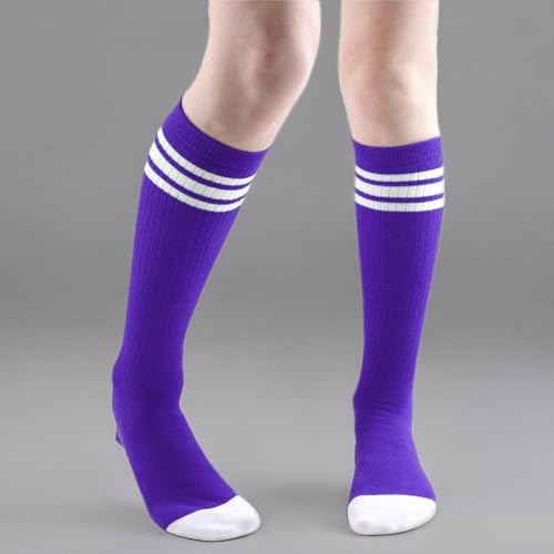3 Pairs of juDanzy Knee High Boys or Girls Stripe Tube Socks for Soccer, Basketball, Uniform and Everyday Wear3