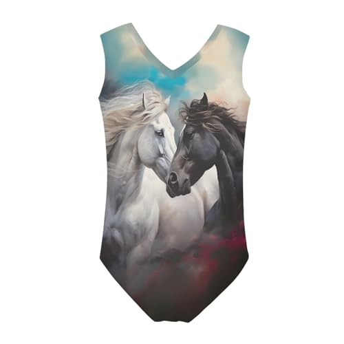 Image of Xpyiqun Swimsuits for Girls 3-14 V Neck Sleeveless Bathing Suit Summer Sport One Piece Swimwear Beach Swimming