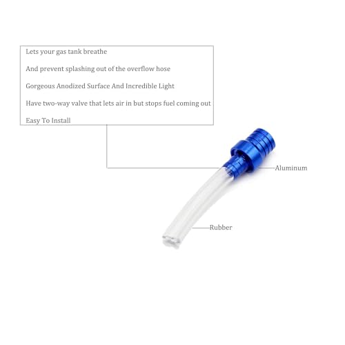 Image of PRO BAT 10 Pack Two-way Motorcycle Fuel Tank Air Vent Gas Cap Oil Vent Breather Hose Tube Gas Tank Cap Vent for Dirt Bike Pit Bike ATV All Factory CRF XR CR All Quads All Off-road Motorcycle, Blue