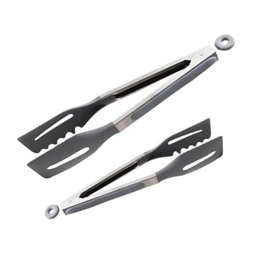DECOMELODY 2Pcs Silicone Barbecue Tongs Food Serving Clamps for Grilling Buffet Outdoor Picnics Easy to Clean Cooking Utensils